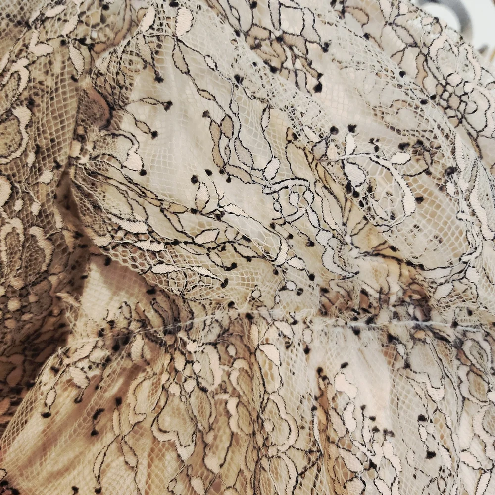 Free People Heavenly champagne toast black lace overlay dress size Small NWT - Picture 12 of 16